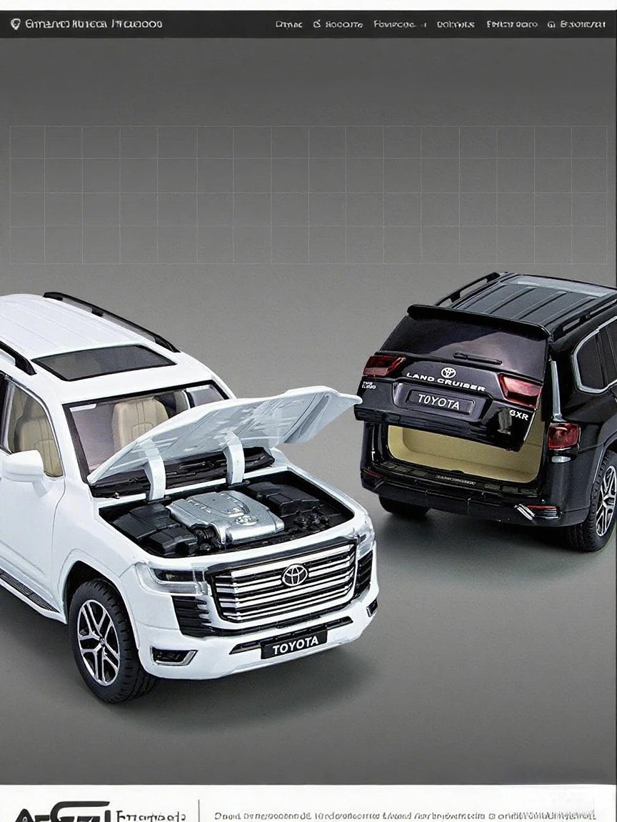 :24 LAND CRUISER LC300 with RC Key with Sound and Light Pullback Metal Model Car