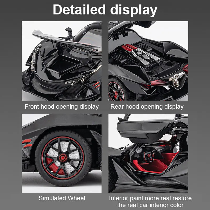 Sound and Light Pull-back Door Openable Alloy Car Model Toy