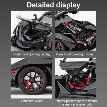 Sound and Light Pull-back Door Openable Alloy Car Model Toy