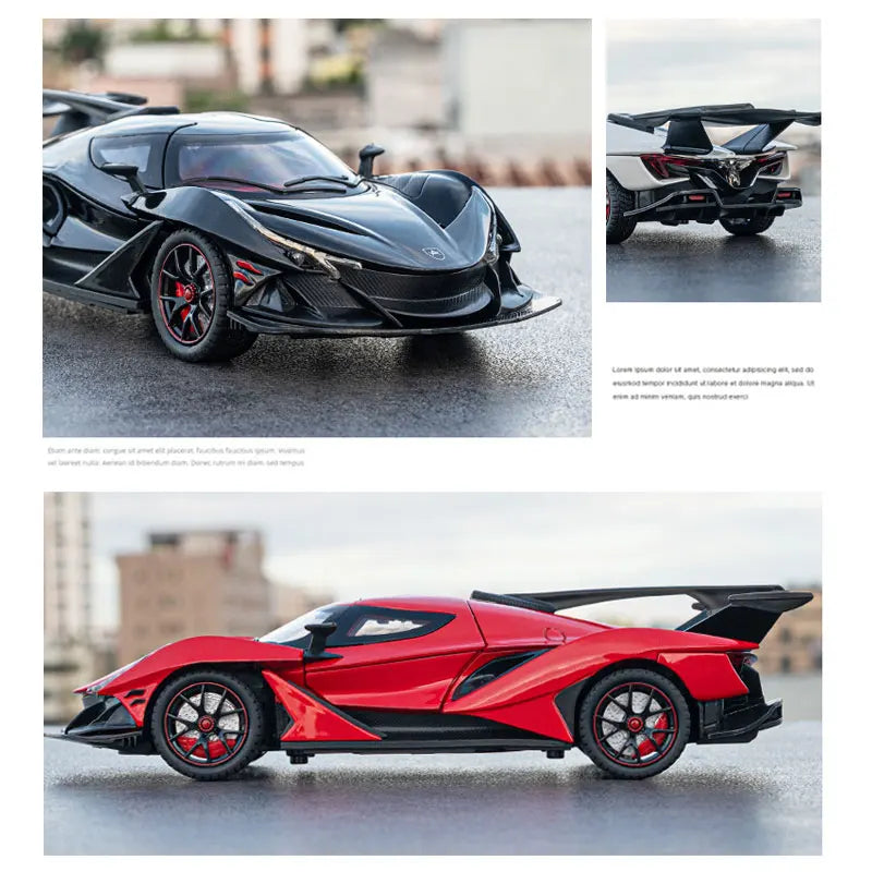 Sound and Light Pull-back Door Openable Alloy Car Model Toy
