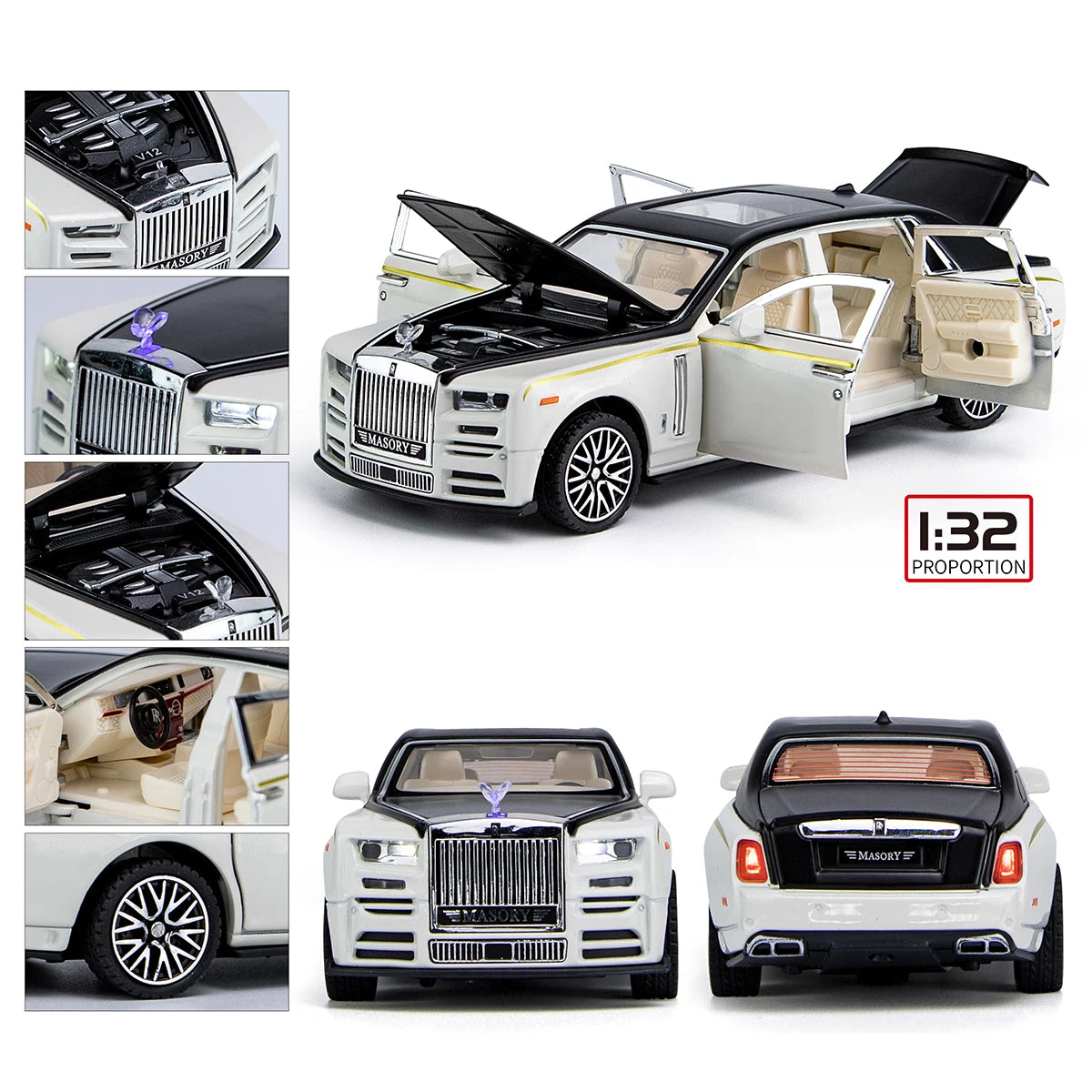 1:32 Scale Diecast Toy with Pull Back Light & Sound-Metal