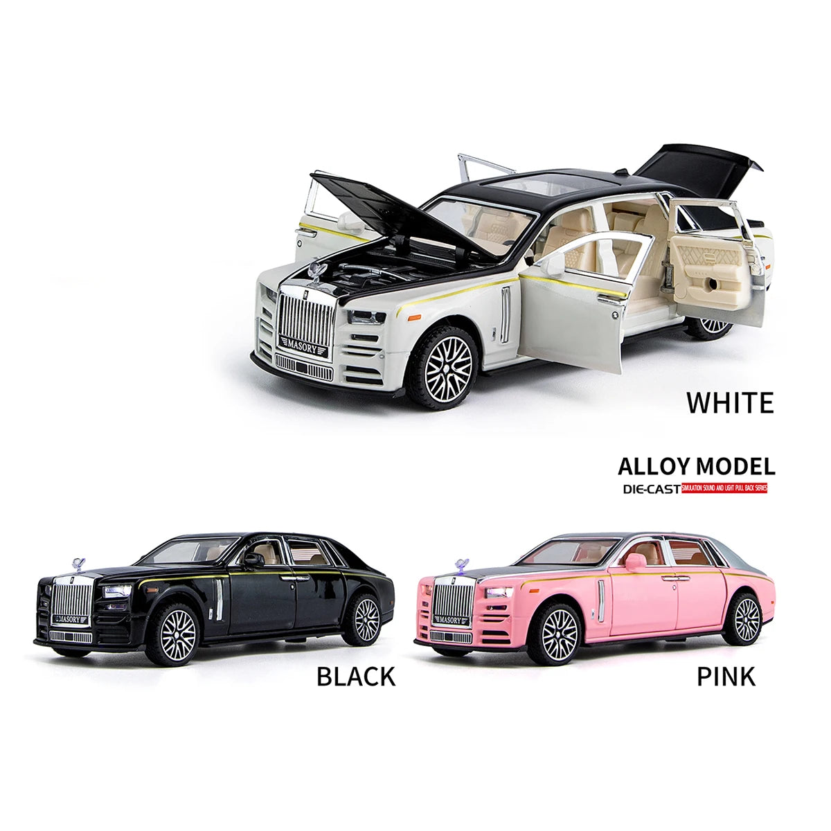 1:32 Scale Diecast Toy with Pull Back Light & Sound-Metal