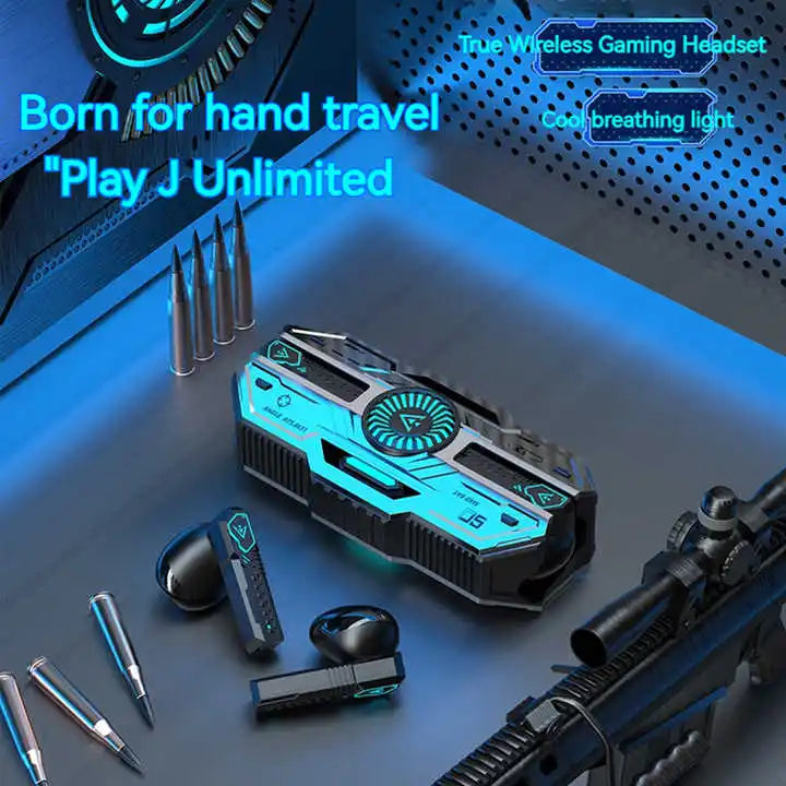 Sci-Fi Earphone Lag-Free TWS Gaming Earbuds with Colorful Breathing Lights