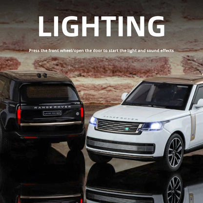 Die-cast 1:32 Scale Alloy Metal Range Rover SUV Model Car with Sound Light Pull-Back Door Open-