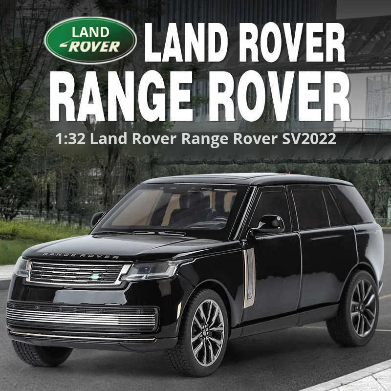 Die-cast 1:32 Scale Alloy Metal Range Rover SUV Model Car with Sound Light Pull-Back Door Open-