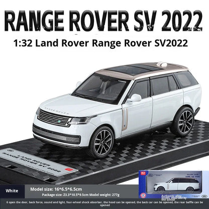 Die-cast 1:32 Scale Alloy Metal Range Rover SUV Model Car with Sound Light Pull-Back Door Open-